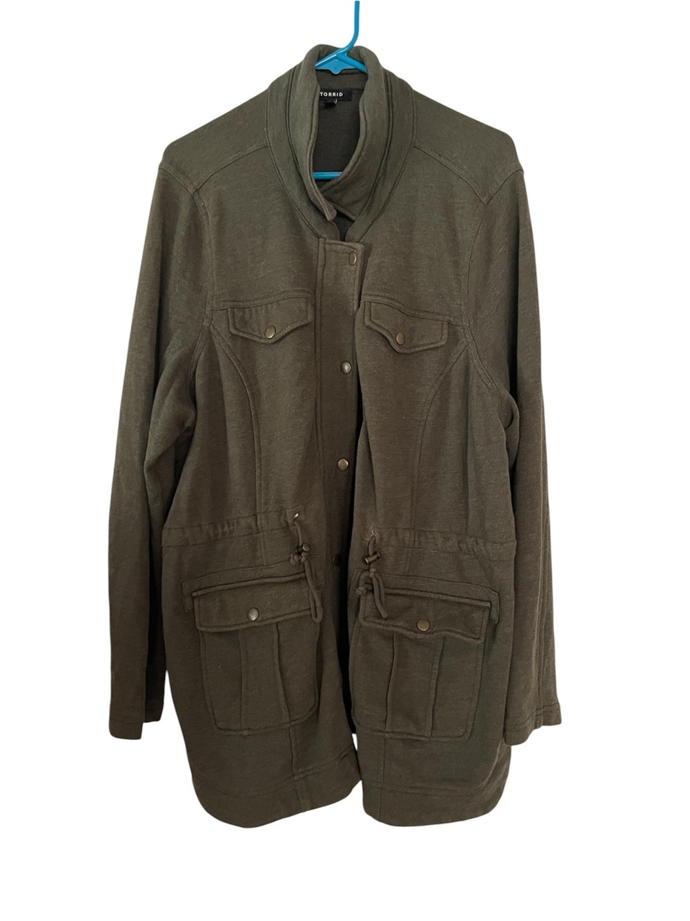 torrid Sz2 (2X) Dark Olive Drawstring Waist Utility Jacket